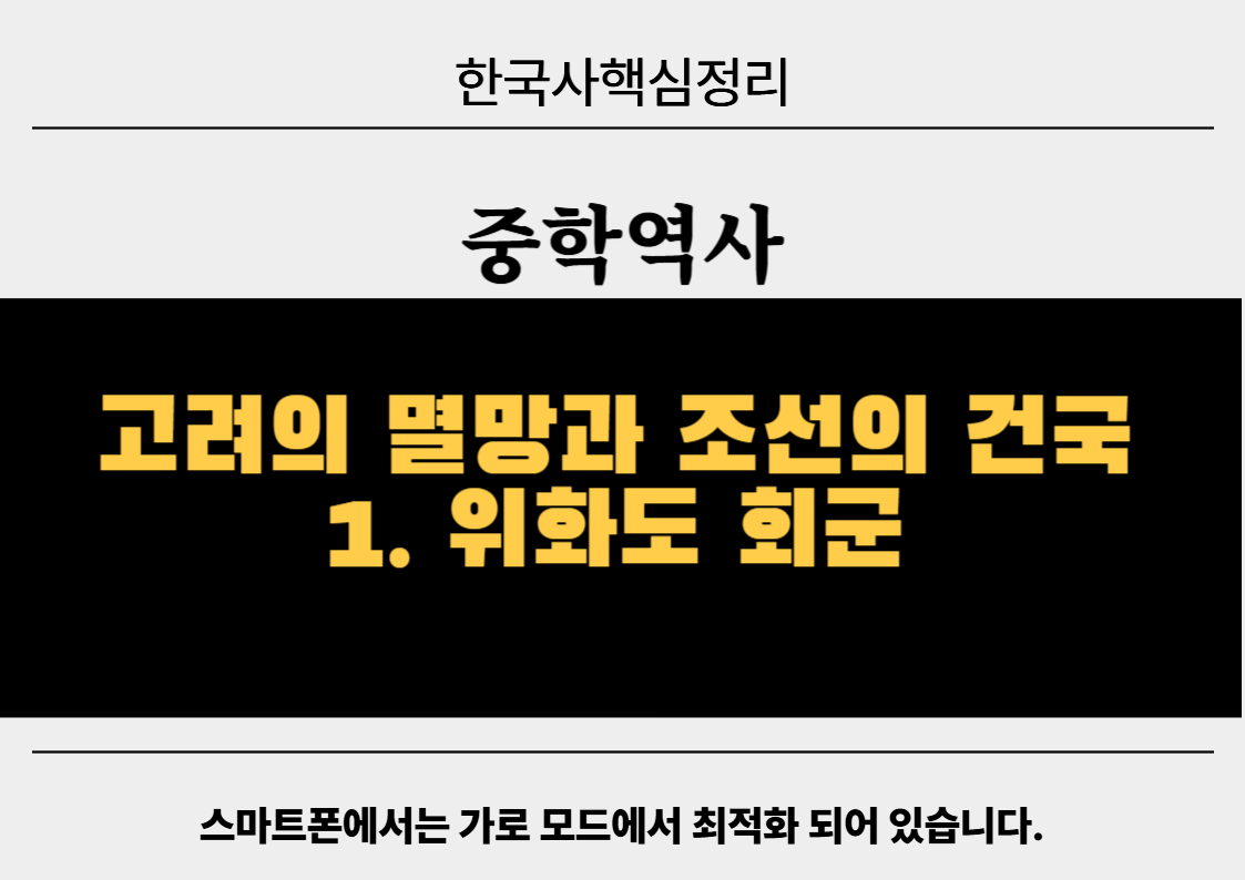 고려의 멸망과 조선의 건국 1. 위화도 회군