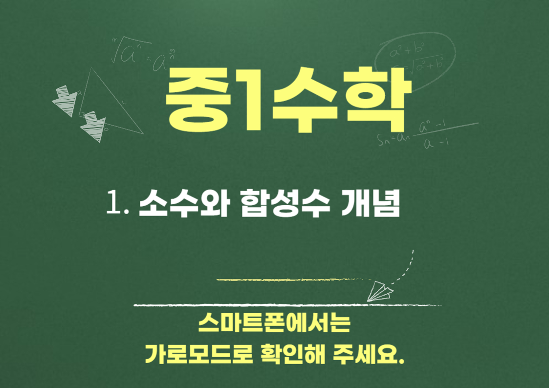 중1수학 - 소수·합성수 완전 정리 — 정의, 빠른 판별, 대표유형 문제